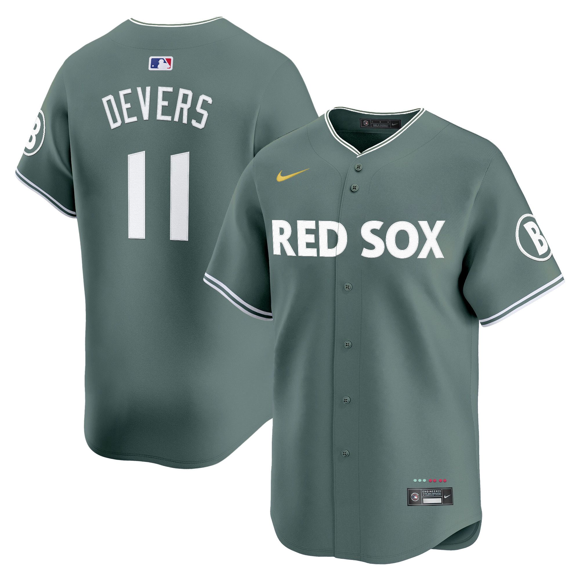 Men Boston Red Sox #11 Devers Green Nike 2025 City Connect Vapor Premier Limited MLB Jersey